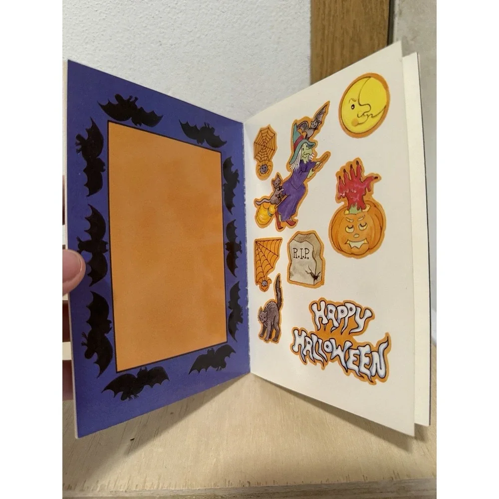 Vintage Halloween Postcard Book With Stickers
